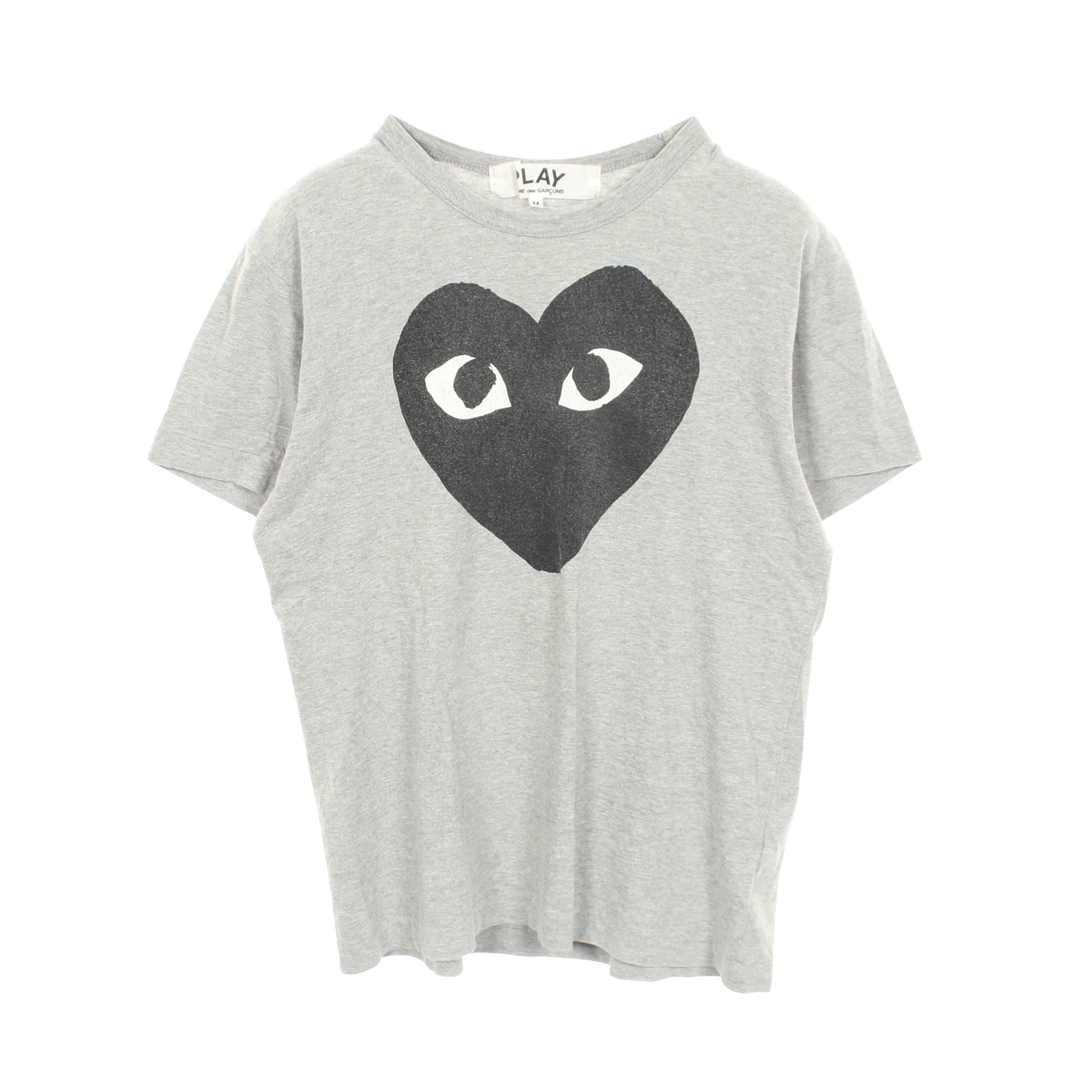 ハートロゴ 半袖Tシャツ コットン グレー プレイコムデギャルソン トップス PLAY COMME des GARCONS