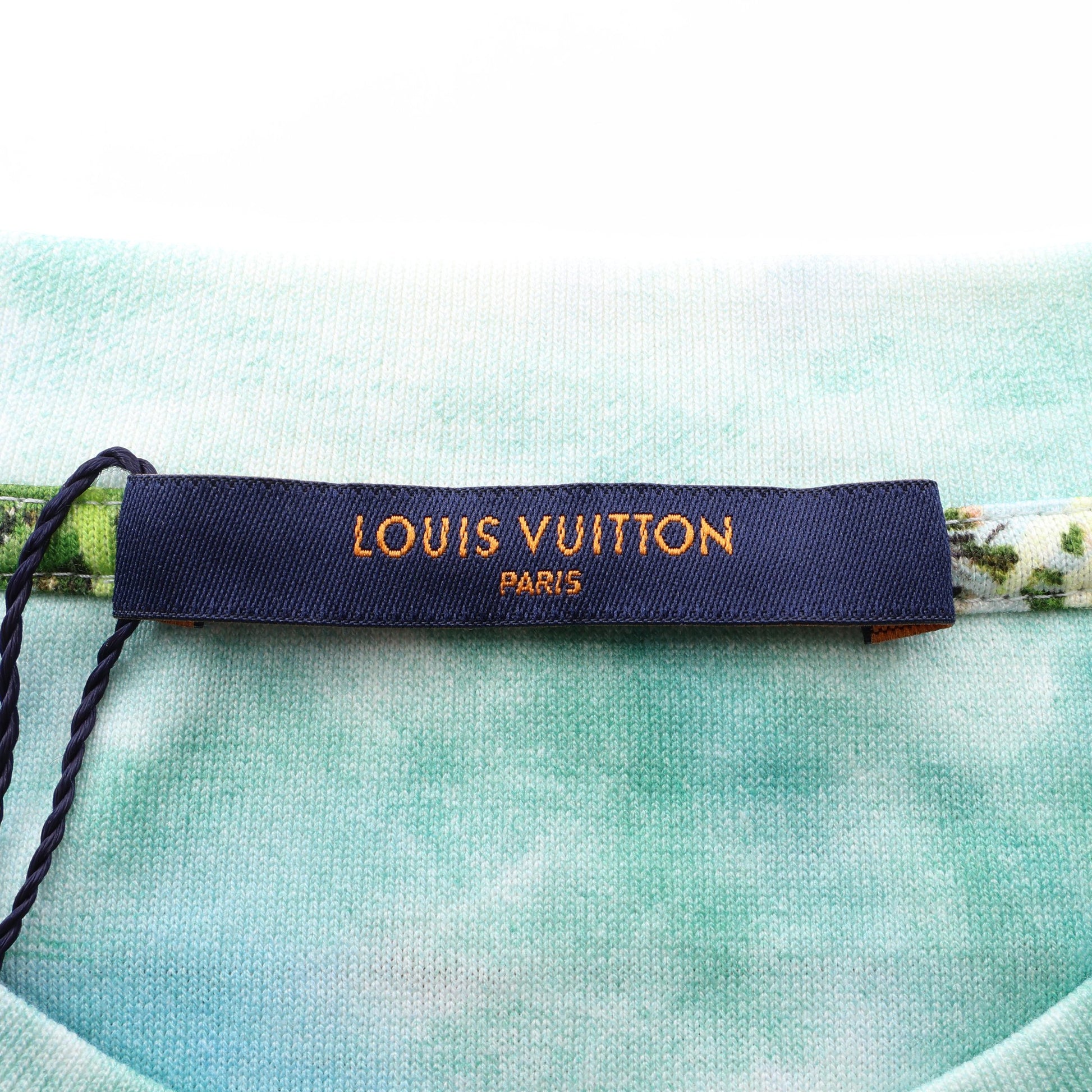 フラワーエンブロイダリー 半袖Tシャツ コットン ライトブルー マルチカラー ルイヴィトン トップス LOUIS VUITTON