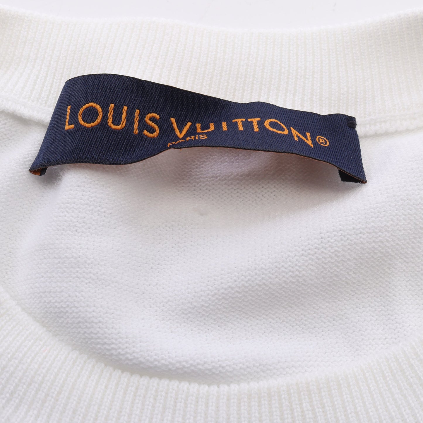 LV SKI ロゴ ショートスリーブ クルーネック Tシャツ ニット コットン ホワイト ブルー ルイヴィトン