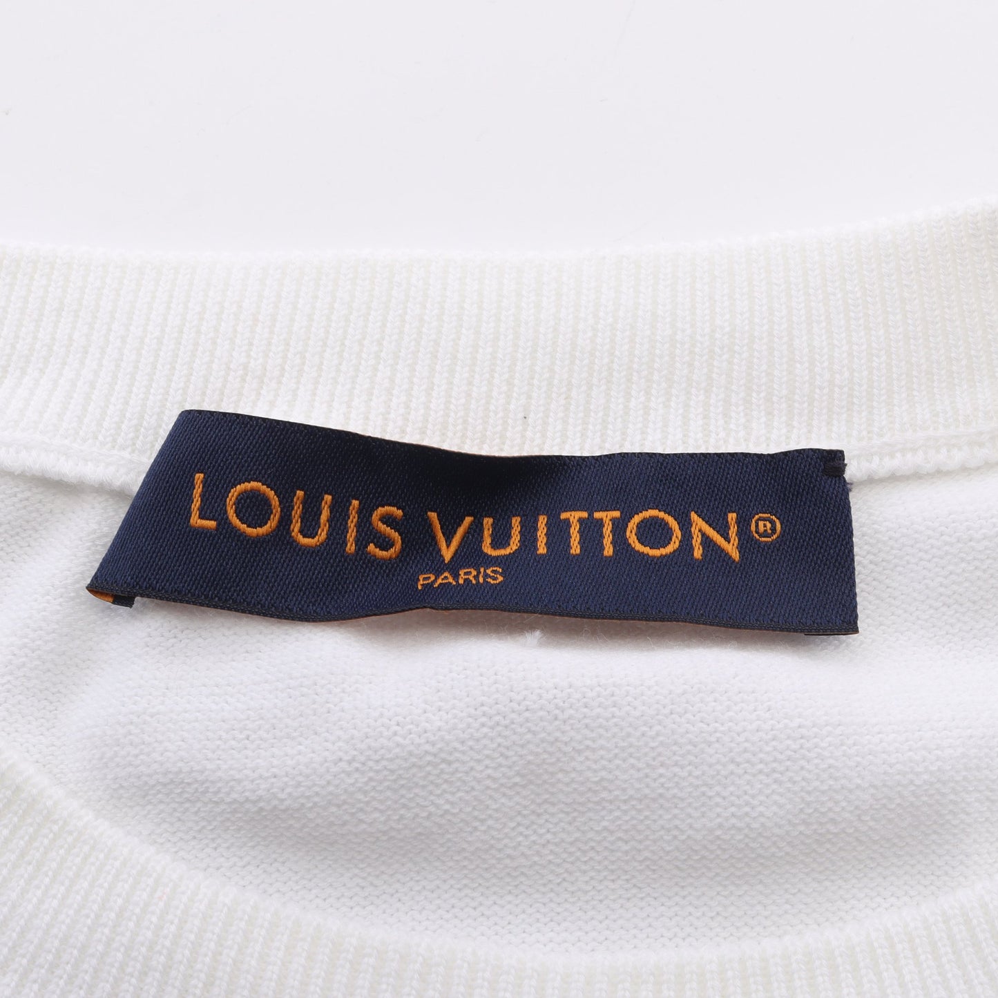 LV SKI ロゴ ショートスリーブ クルーネック Tシャツ ニット コットン ホワイト ブルー ルイヴィトン