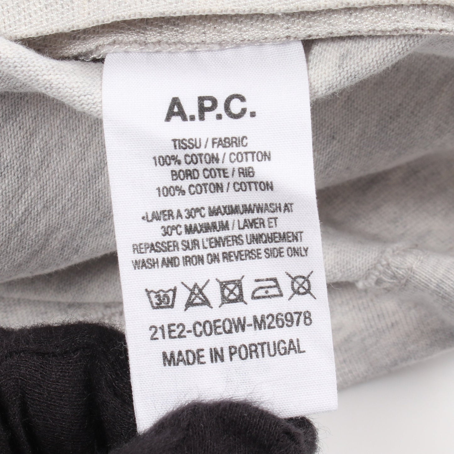 sacai × A.P.C. KIYO LOGO SIDEZIP 21SS 半袖Tシャツ コットン ライトグレー サカイ