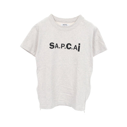 sacai × A.P.C. KIYO LOGO SIDEZIP 21SS 半袖Tシャツ コットン ライトグレー サカイ