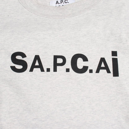 sacai × A.P.C. KIYO LOGO SIDEZIP 21SS 半袖Tシャツ コットン ライトグレー サカイ