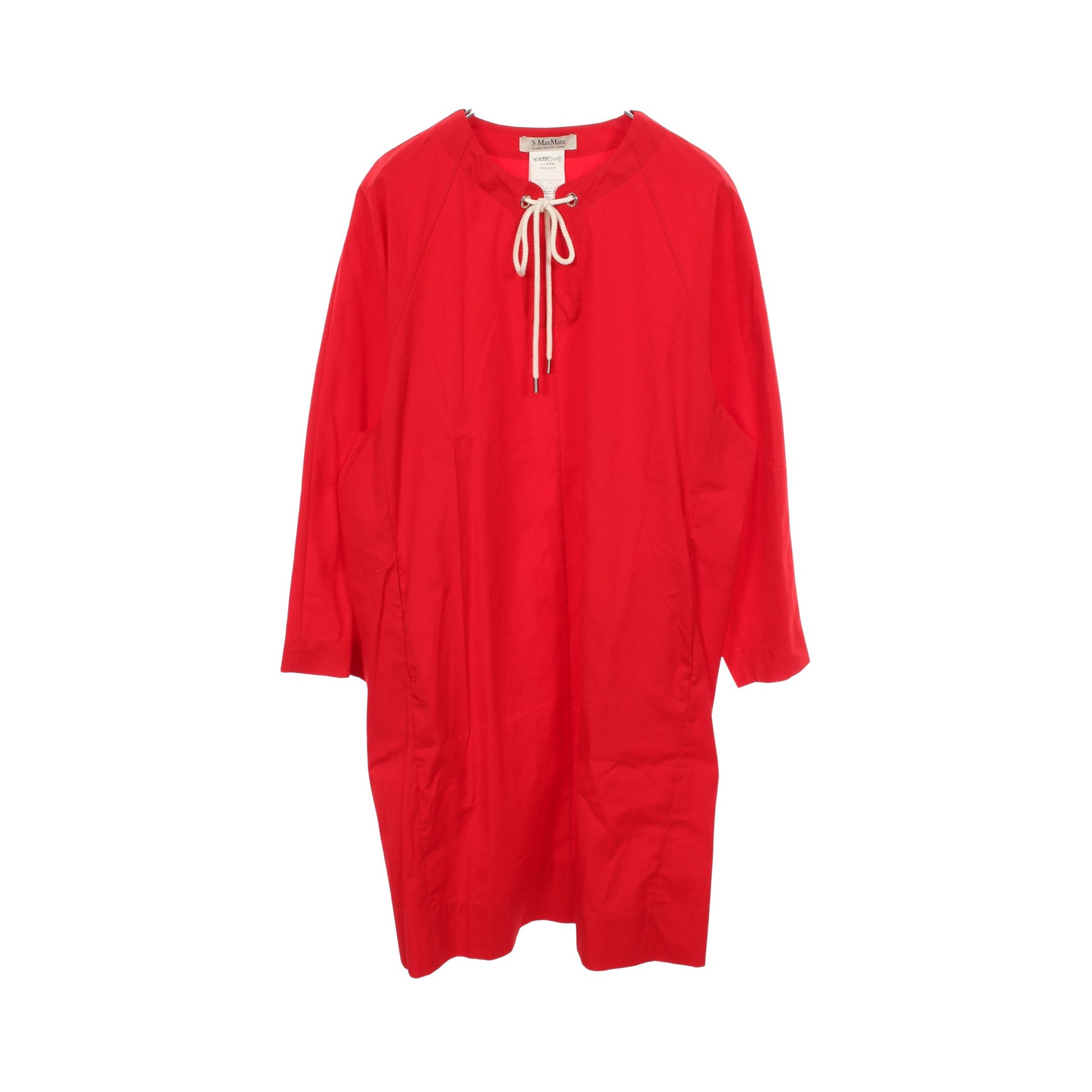 長袖 ワンピース コットン レッド エスマックスマーラ ワンピース S Max Mara