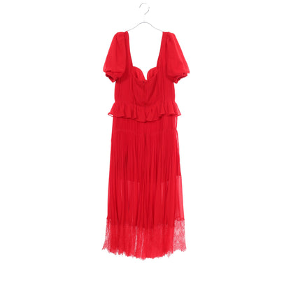SHORT SLEEVE CHIFFON MIDI DRESS ワンピース レッド セルフポートレイト