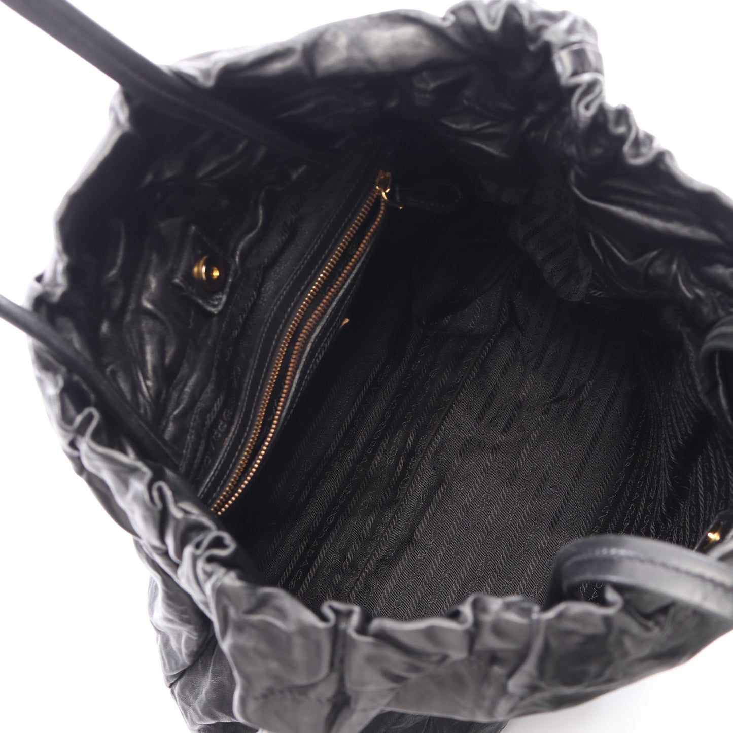 NAPPA ANTIQUE ショルダーバッグ トートバッグ レザー ブラック プラダ