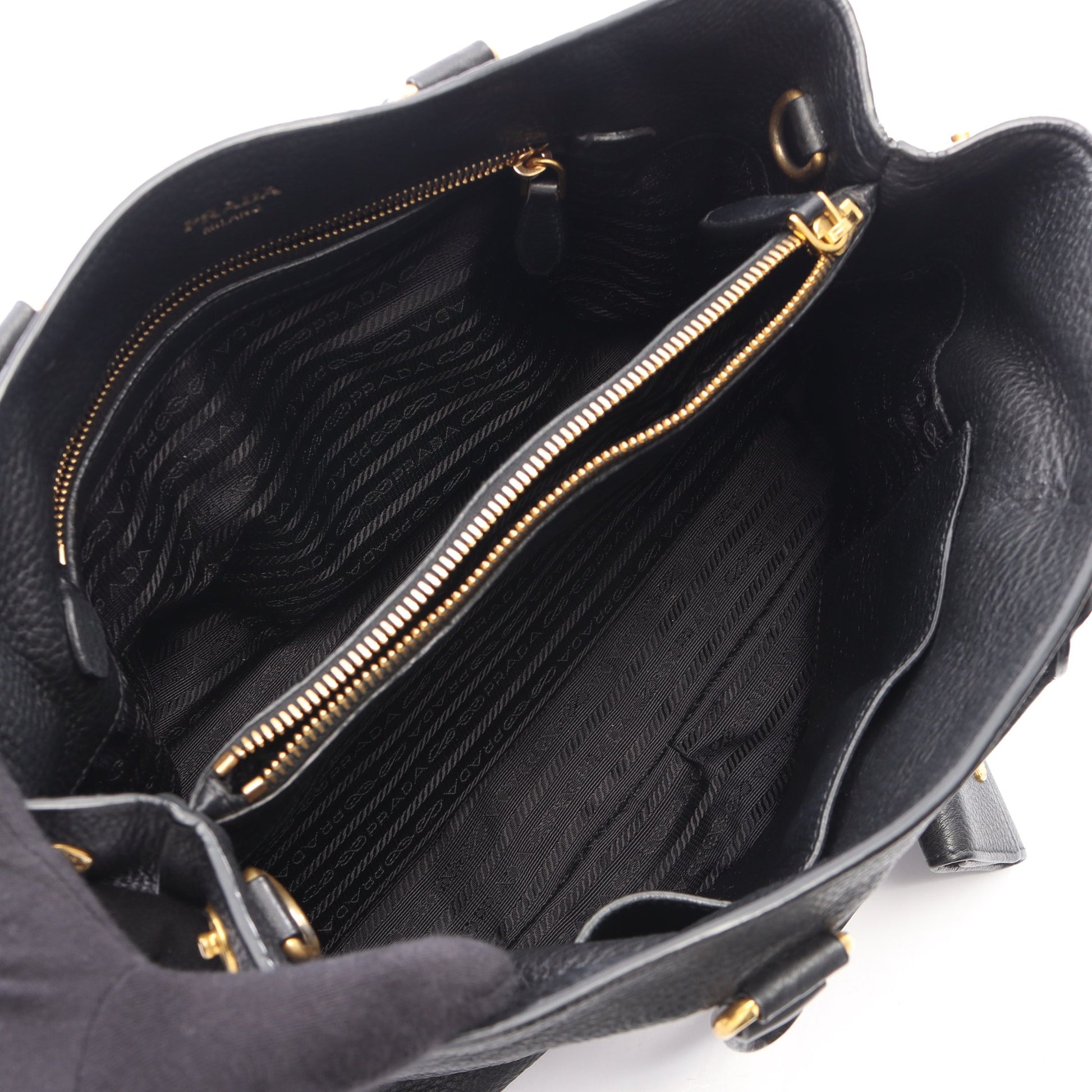 VIT.DAINO 2WAY ハンドバッグ レザー ブラック プラダ バッグ PRADA