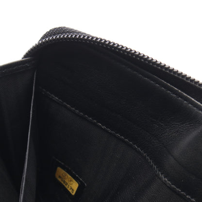ココマーク ラウンドファスナー長財布 キャビアスキン ブラック ゴールド金具 シャネル
