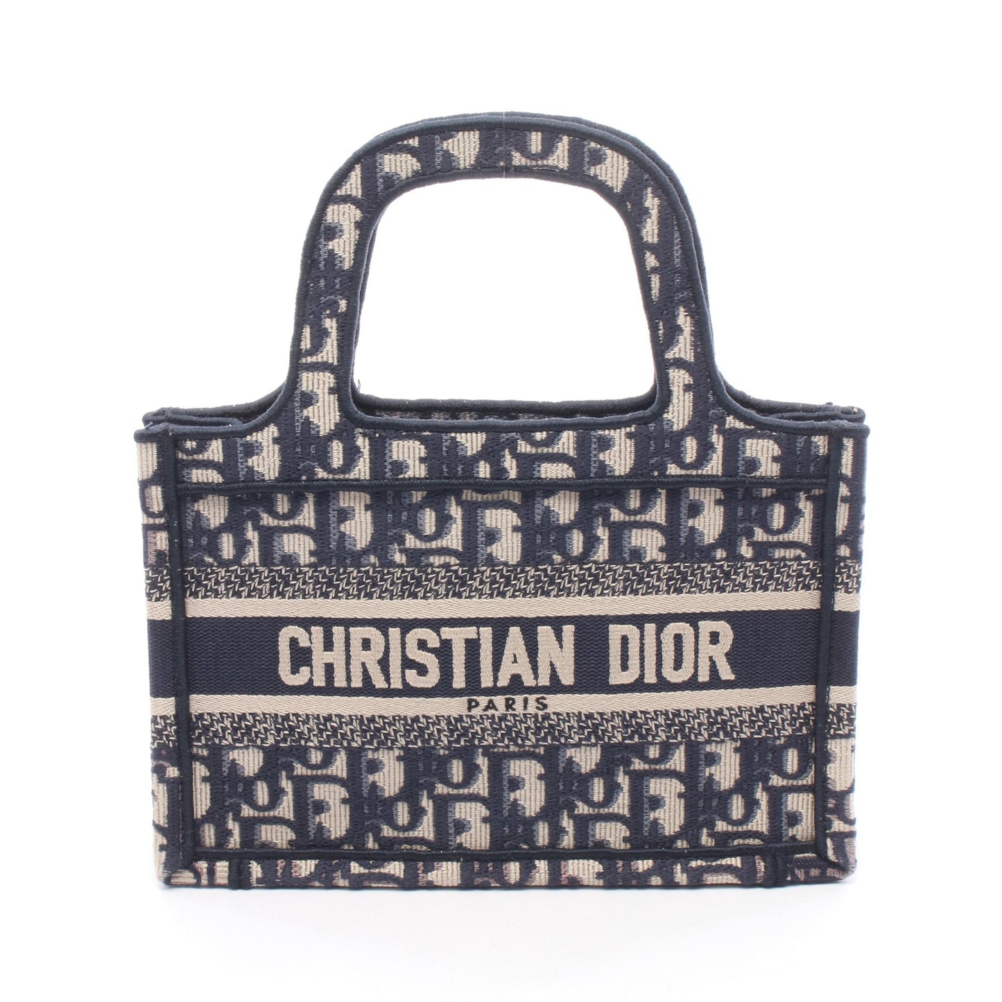 BOOK TOTE ブックトート ミニ ハンドバッグ キャンバス ネイビー ベージュ クリスチャンディオール バッグ Christian Dior