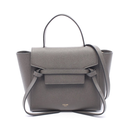 BELT BAG NANO ベルトバッグ ナノ 2WAY ハンドバッグ レザー グレー セリーヌ