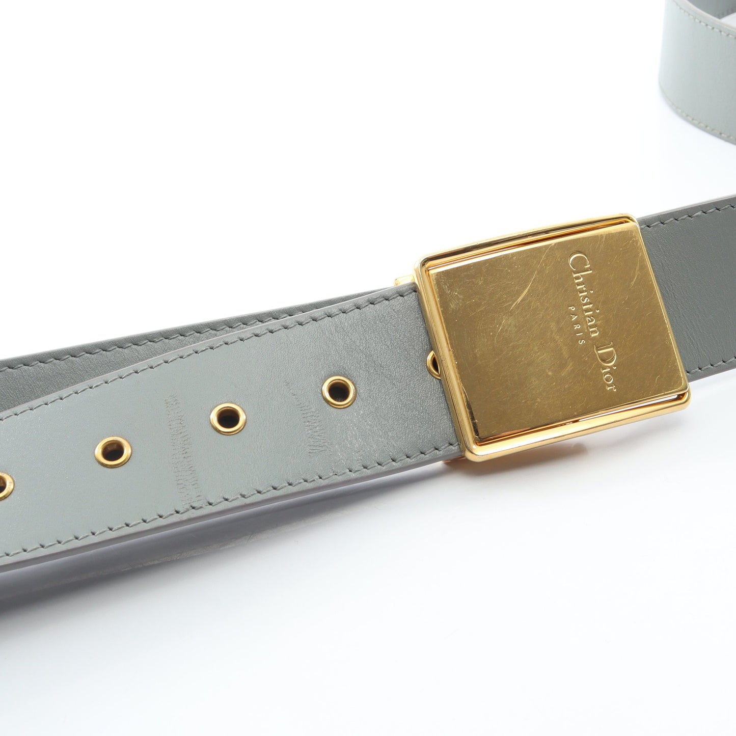 30 MONTAIGNE モンテーニュ ボックス ショルダーバッグ レザー グレー クリスチャンディオール