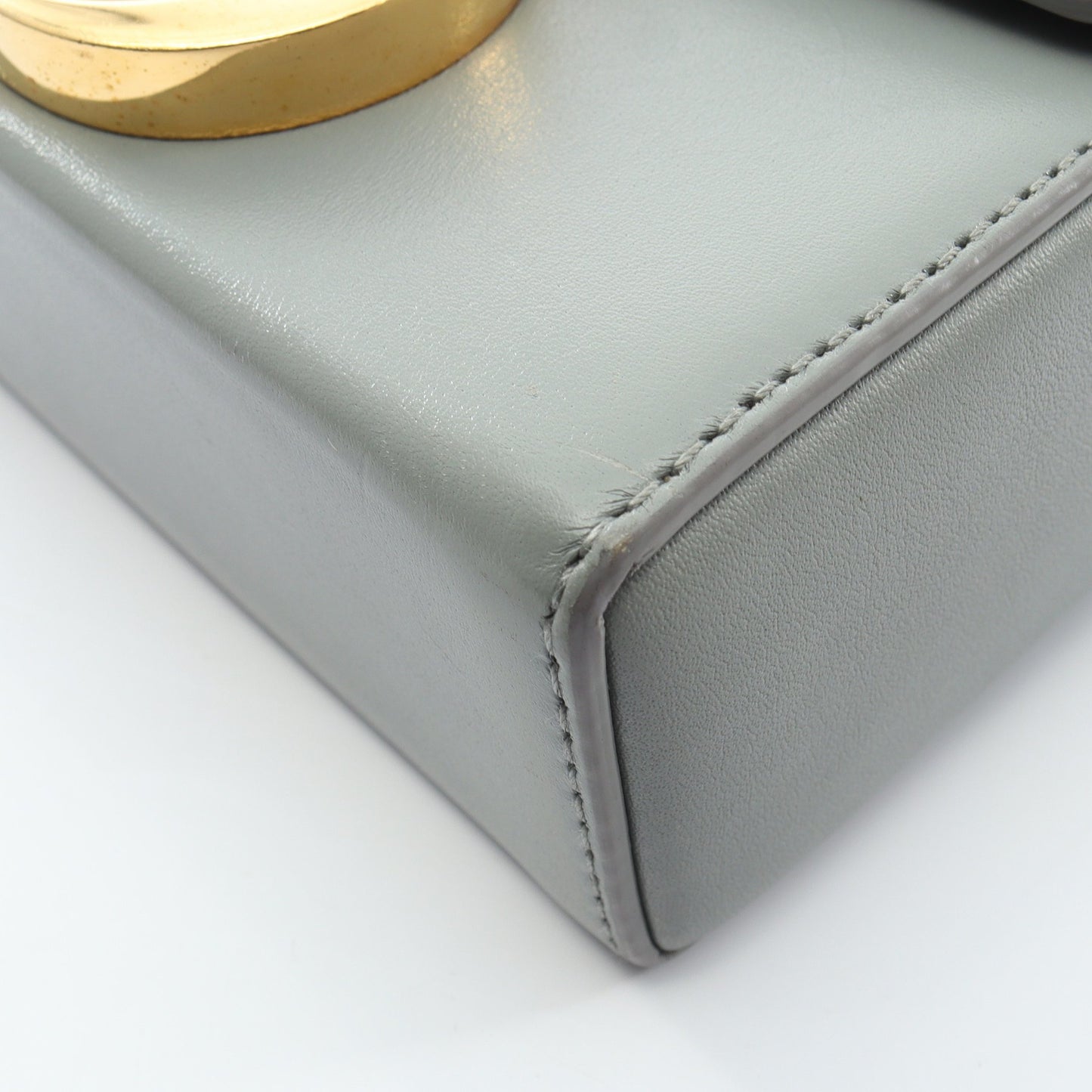 30 MONTAIGNE モンテーニュ ボックス ショルダーバッグ レザー グレー クリスチャンディオール