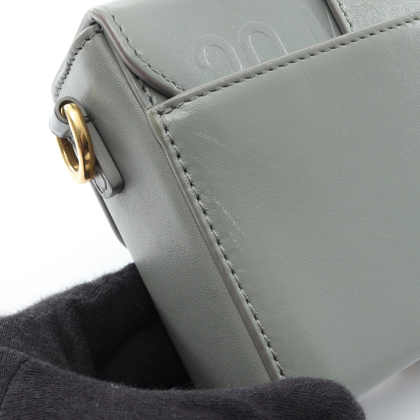 30 MONTAIGNE モンテーニュ ボックス ショルダーバッグ レザー グレー クリスチャンディオール