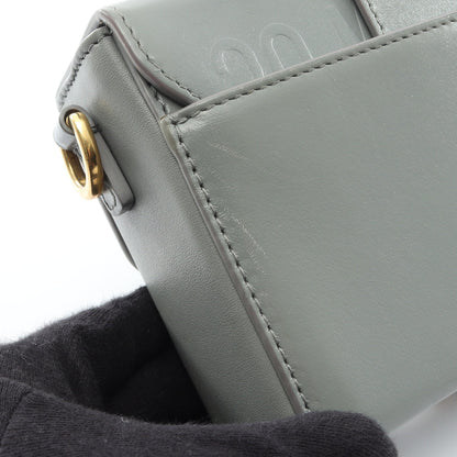 30 MONTAIGNE モンテーニュ ボックス ショルダーバッグ レザー グレー クリスチャンディオール