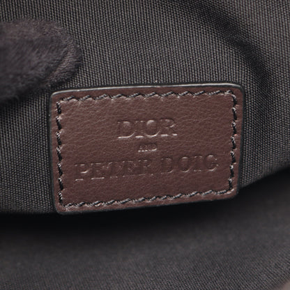 Christian Dior × PETER DOIG サドルバッグ ボディバッグ キャンバス レザー ダークブラウン マルチカラー クリスチャンディオール