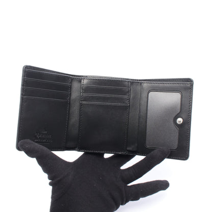 SMALL FRAME WALLET 三つ折り財布 レザー ブラック ヴィヴィアンウエストウッド