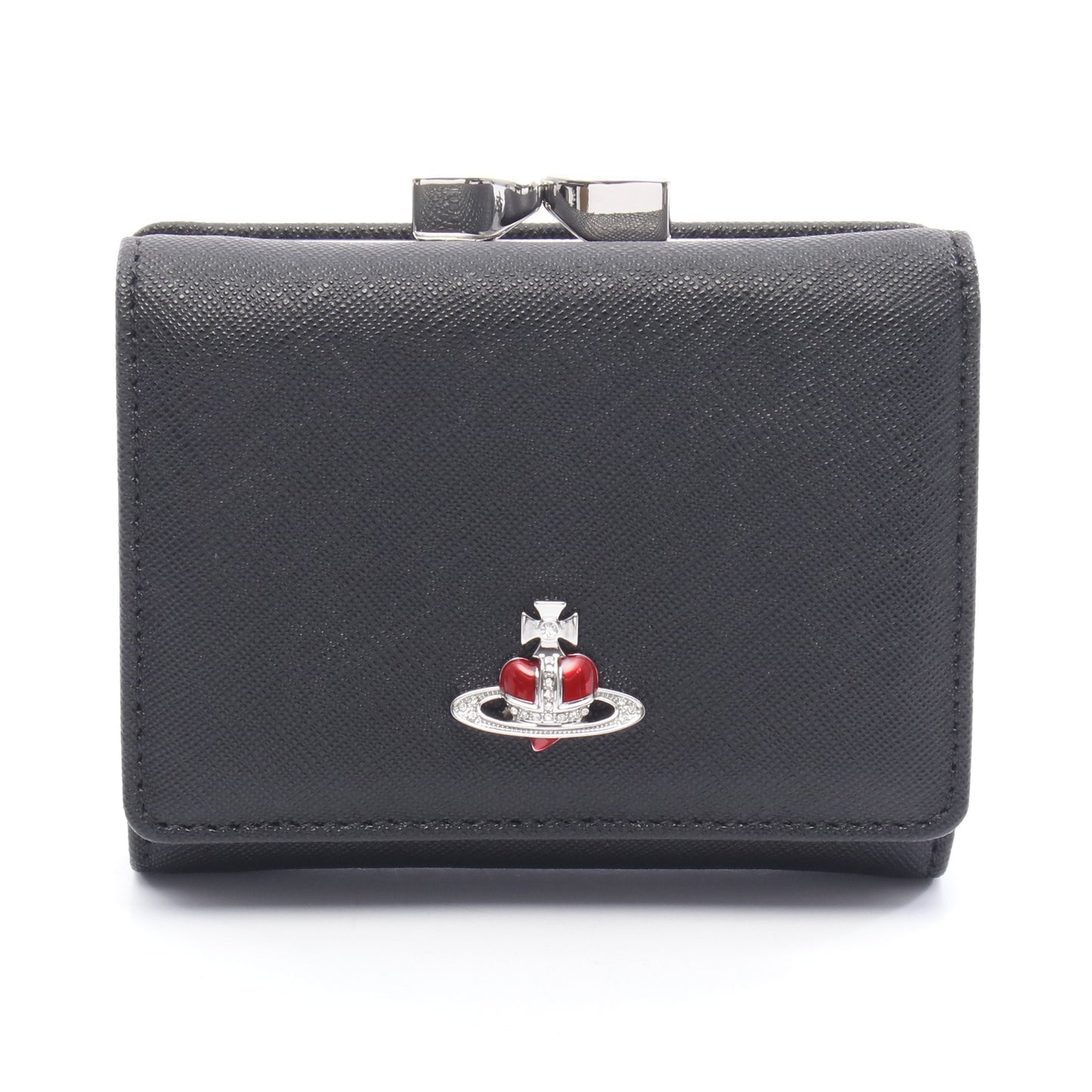 SMALL FRAME WALLET 三つ折り財布 レザー ブラック ヴィヴィアンウエストウッド