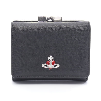 SMALL FRAME WALLET 三つ折り財布 レザー ブラック ヴィヴィアンウエストウッド