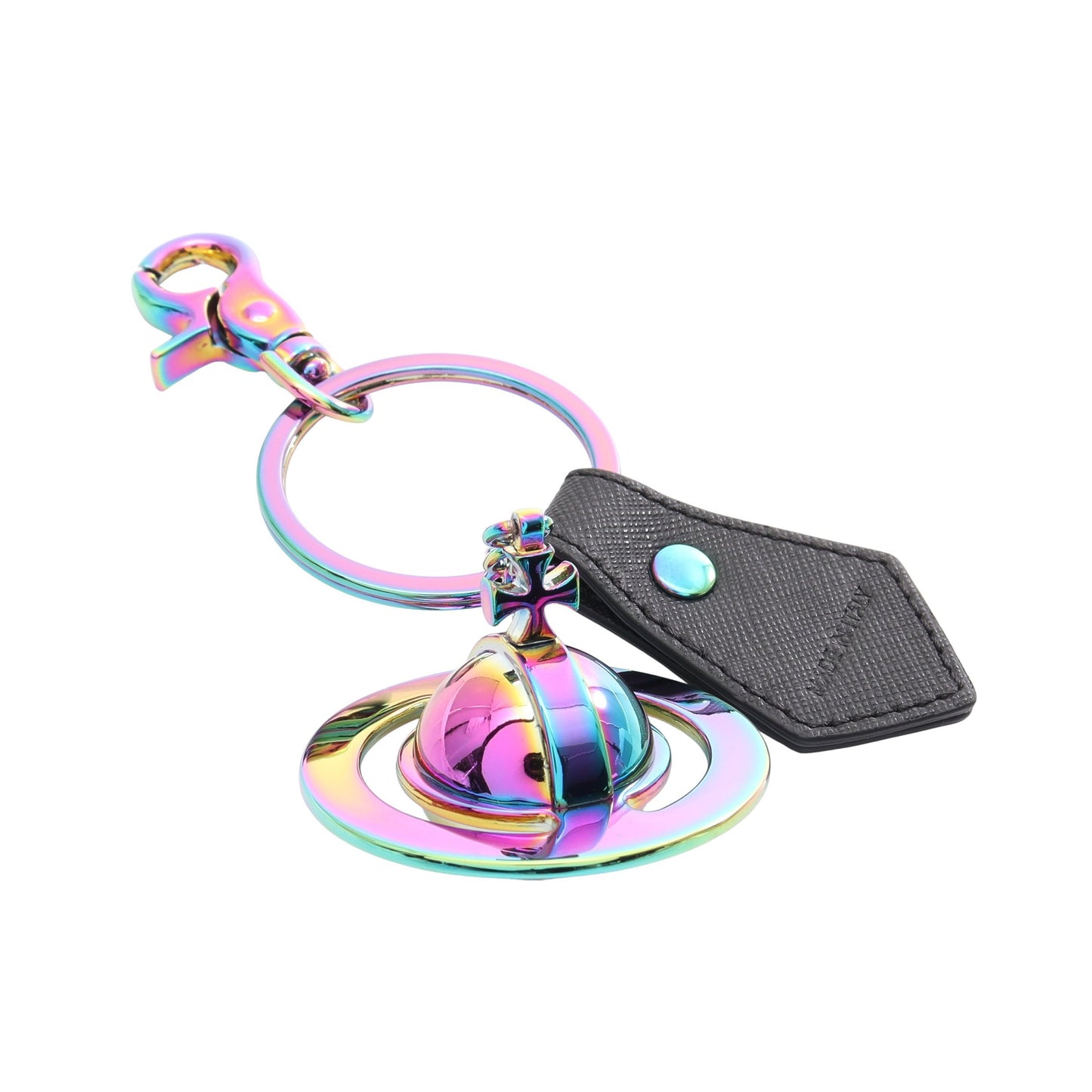 3D ORB IRIDESCENT オーブ キーホルダー バッグチャーム レザー ブラック マルチカラー ヴィヴィアンウエストウッド