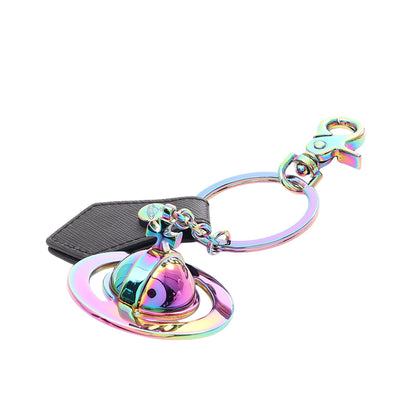 3D ORB IRIDESCENT オーブ キーホルダー バッグチャーム レザー ブラック マルチカラー ヴィヴィアンウエストウッド