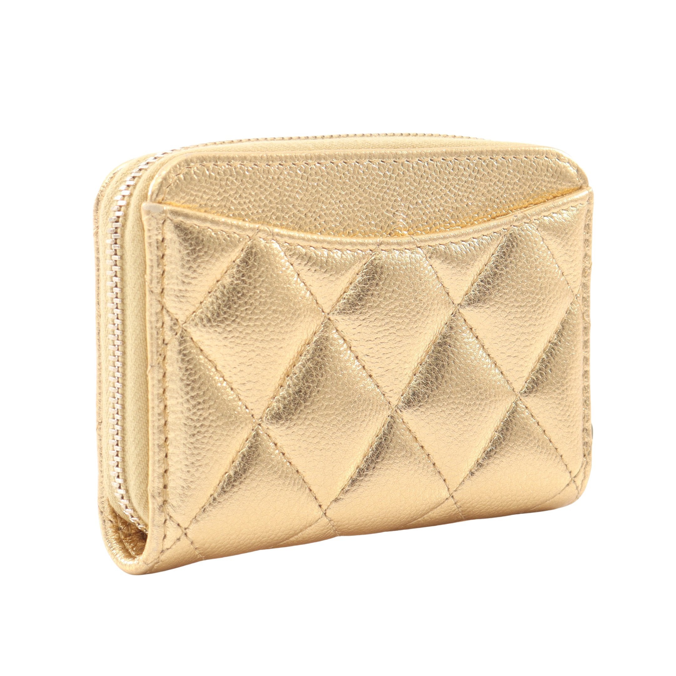 CHANEL 正規品　マトラッセ　ゴールド金具パース　ケース小銭入れ クラシック ジップ コインパース マトラッセ コインケース ソフト