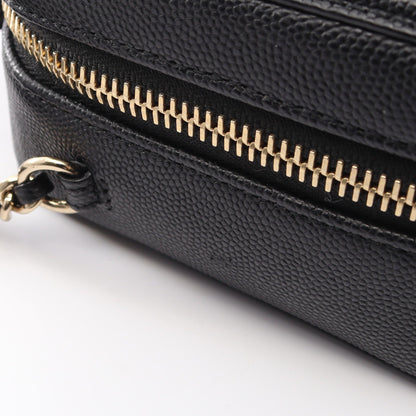 CCフィグリー スモール バニティバッグ 2WAY チェーンショルダーバッグ キャビアスキン ブラック ゴールド金具 シャネル