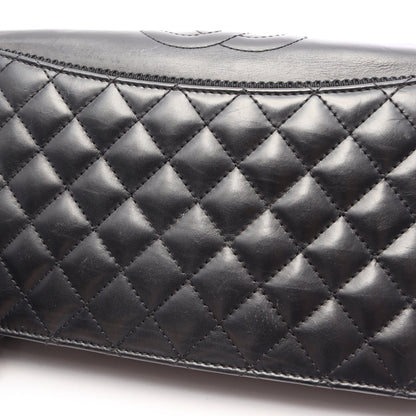 マトラッセ チェーンショルダーバッグ ラムスキン ブラック シルバー金具 シャネル バッグ CHANEL
