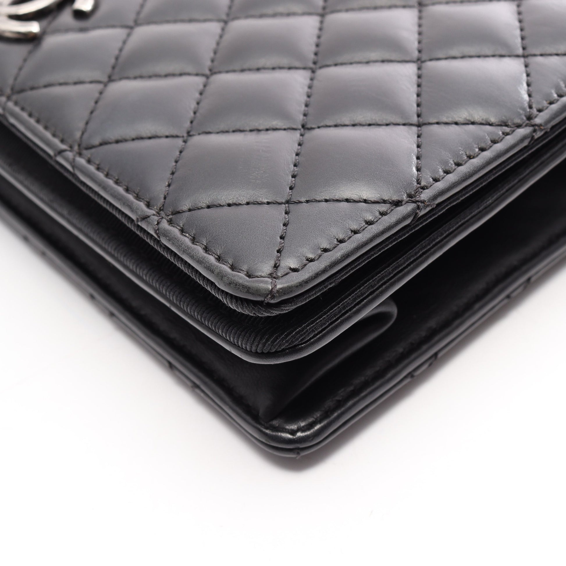 マトラッセ チェーンショルダーバッグ ラムスキン ブラック シルバー金具 シャネル バッグ CHANEL