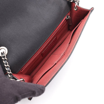 マトラッセ チェーンショルダーバッグ ラムスキン ブラック シルバー金具 シャネル バッグ CHANEL