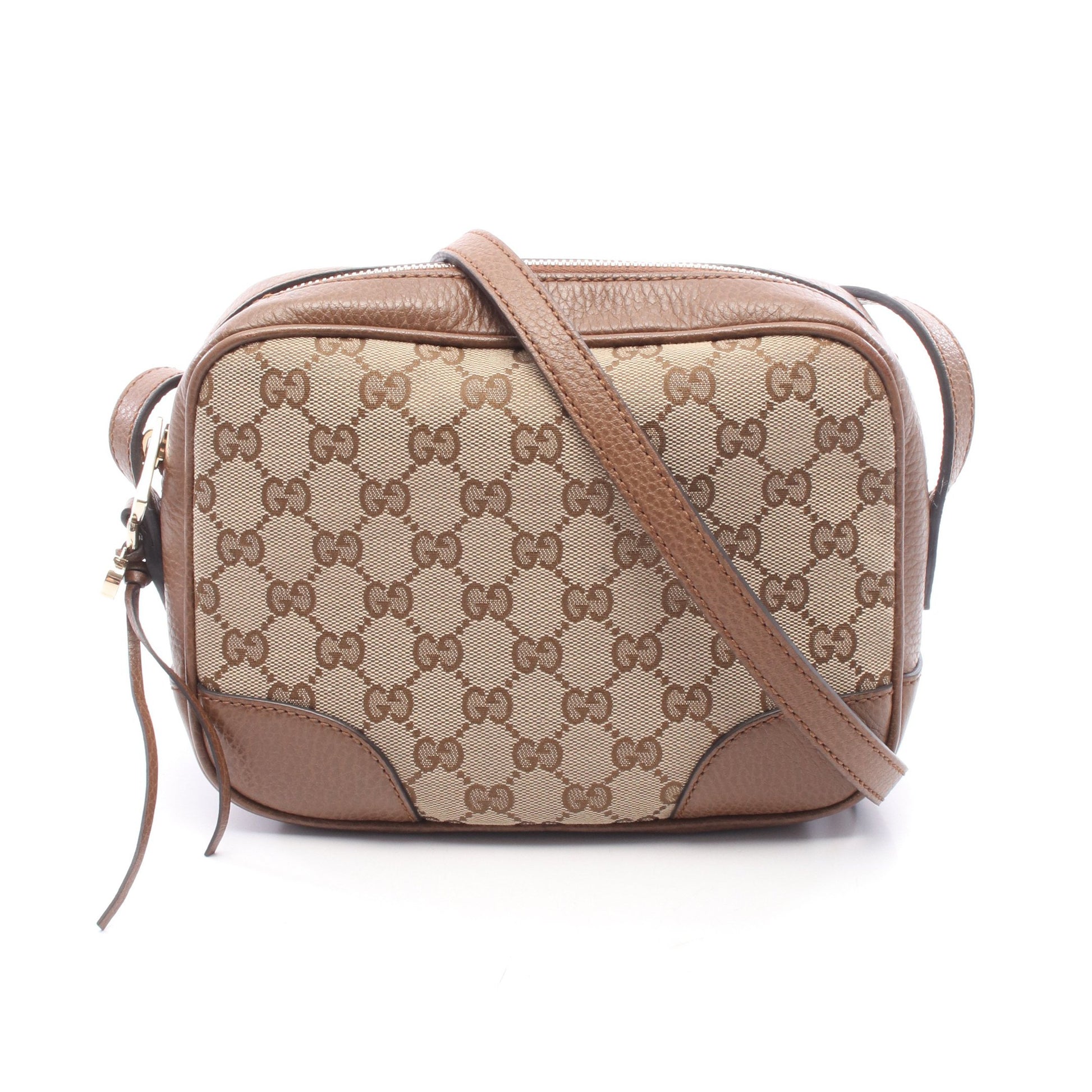ブリー GGキャンバス ショルダーバッグ キャンバス レザー ベージュ ブラウン グッチ バッグ GUCCI