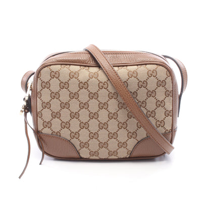 ブリー GGキャンバス ショルダーバッグ キャンバス レザー ベージュ ブラウン グッチ バッグ GUCCI