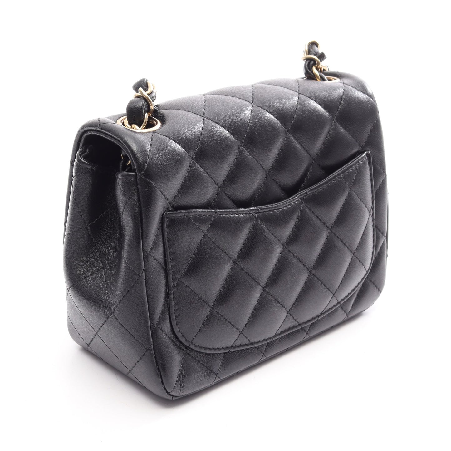 ミニマトラッセ チェーンショルダーバッグ ラムスキン ブラック ゴールド金具 シャネル バッグ CHANEL