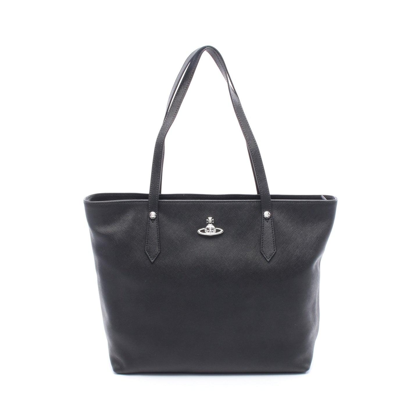 SHOPPER オーブ ショルダーバッグ トートバッグ レザー ブラック ヴィヴィアンウエストウッド