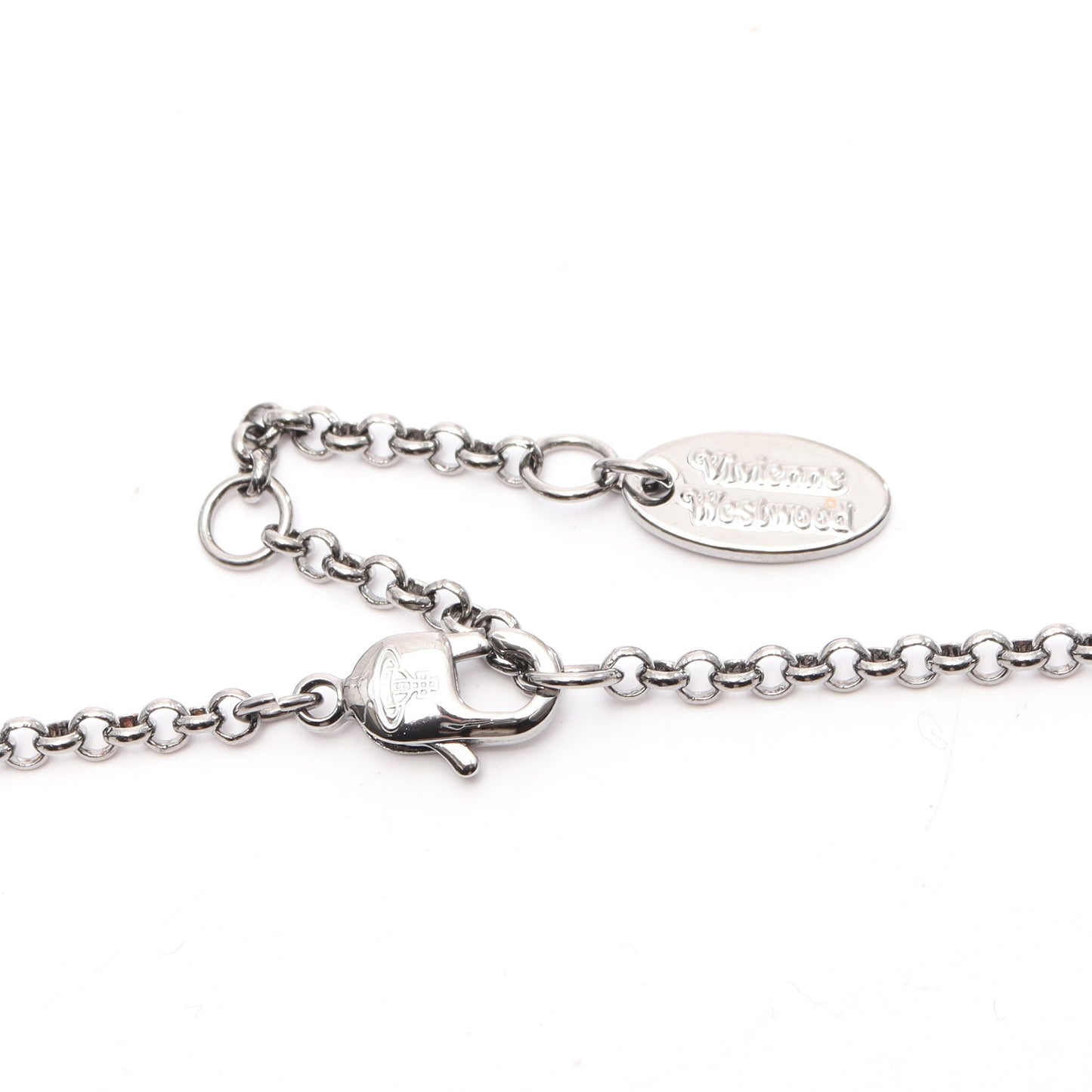 MINI BAS RELIEF PENDANT ネックレス ラインストーン シルバー クリア ヴィヴィアンウエストウッド