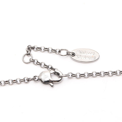 MINI BAS RELIEF PENDANT ネックレス ラインストーン シルバー クリア ヴィヴィアンウエストウッド