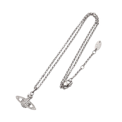 MINI BAS RELIEF PENDANT ネックレス ラインストーン シルバー クリア ヴィヴィアンウエストウッド