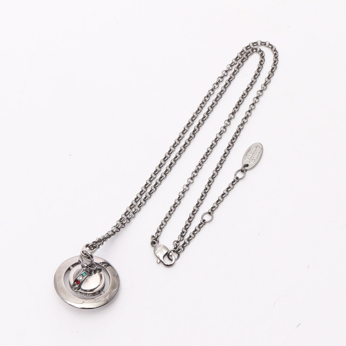 TINY ORB タイニーオーブ ネックレス ラインストーン シルバー マルチカラー ヴィヴィアンウエストウッド