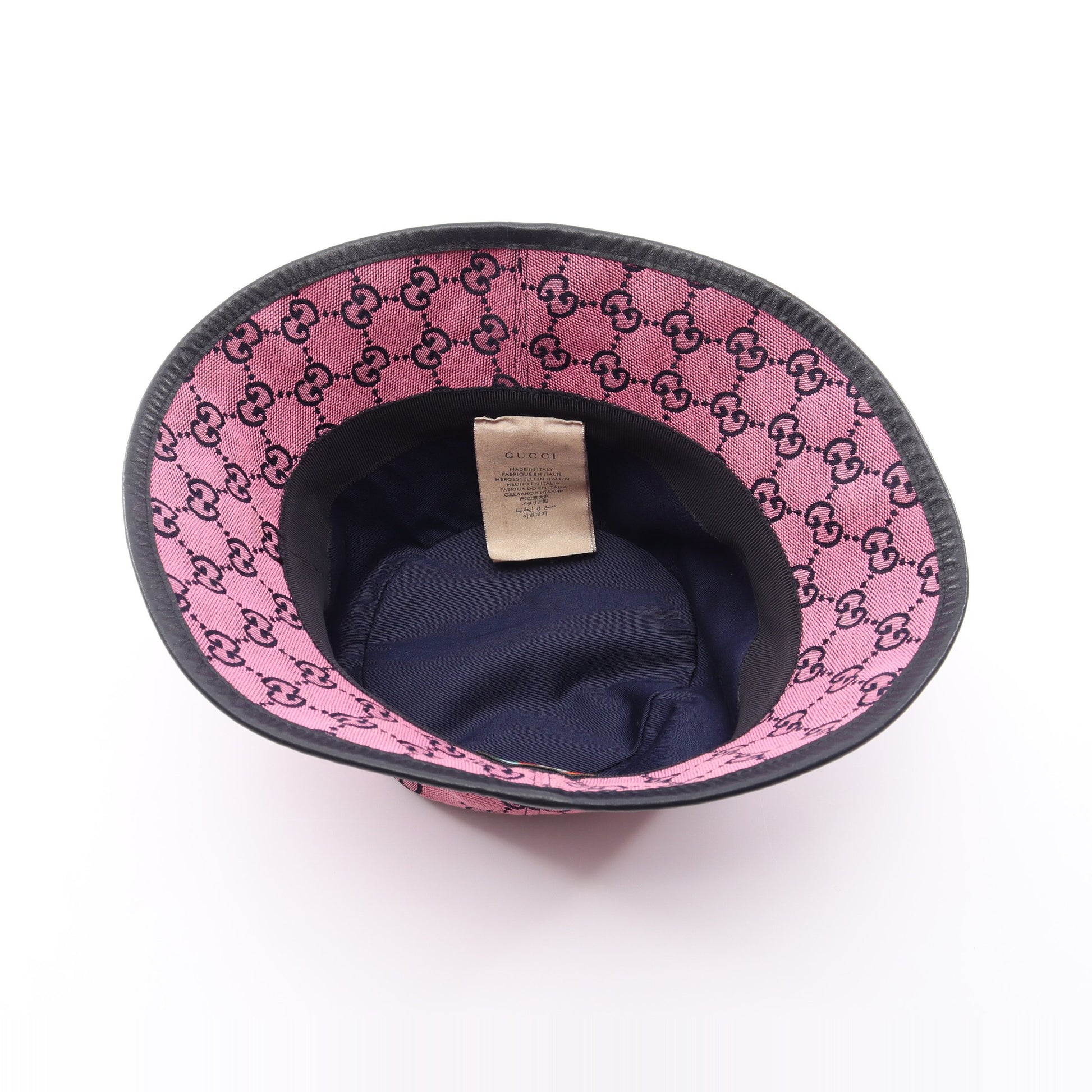 GGキャンバス バケット ハット コットン ピンク ブラック グッチ 財布・小物 GUCCI