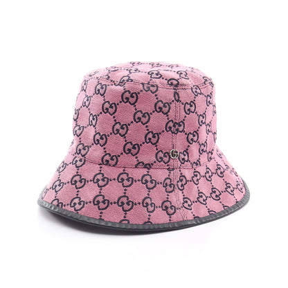 GGキャンバス バケット ハット コットン ピンク ブラック グッチ 財布・小物 GUCCI