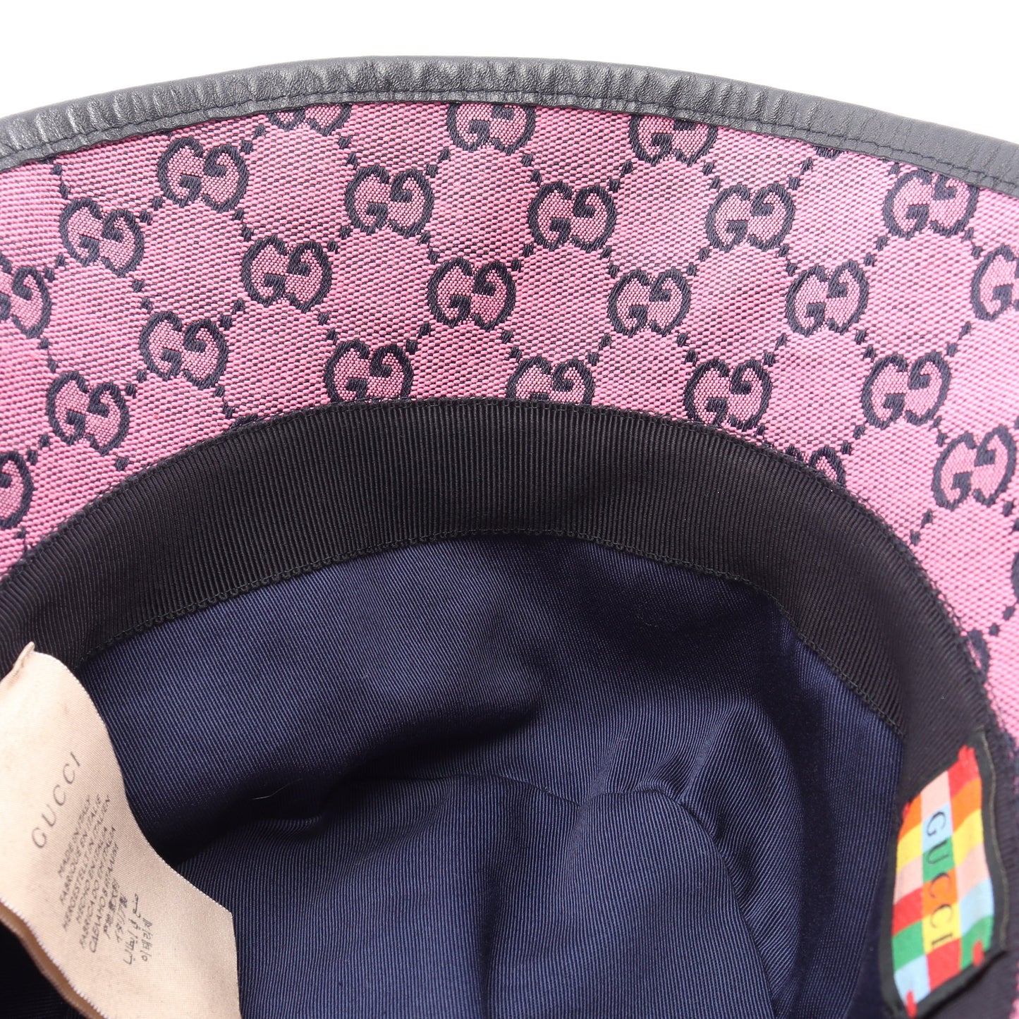 GGキャンバス バケット ハット コットン ピンク ブラック グッチ 財布・小物 GUCCI