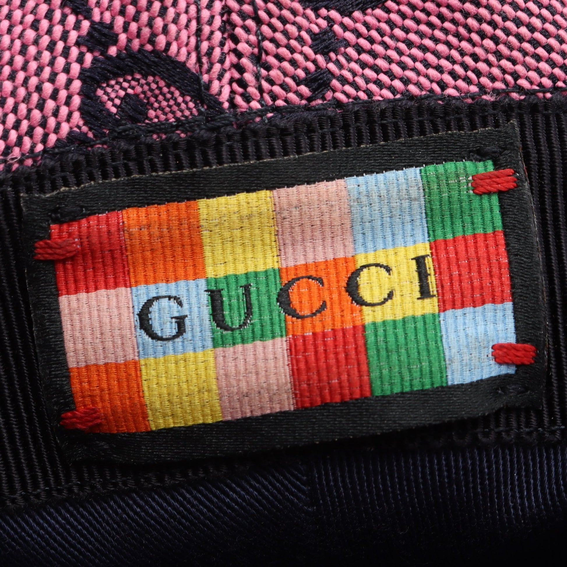 GGキャンバス バケット ハット コットン ピンク ブラック グッチ 財布・小物 GUCCI