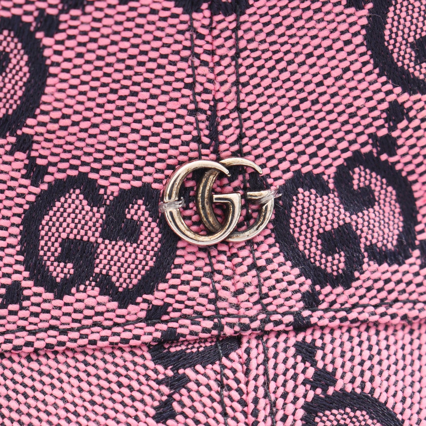 GGキャンバス バケット ハット コットン ピンク ブラック グッチ 財布・小物 GUCCI