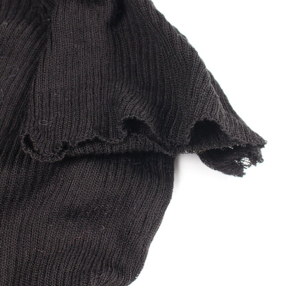 ハトメネック 半袖 ニット コットン ブラック グッチ