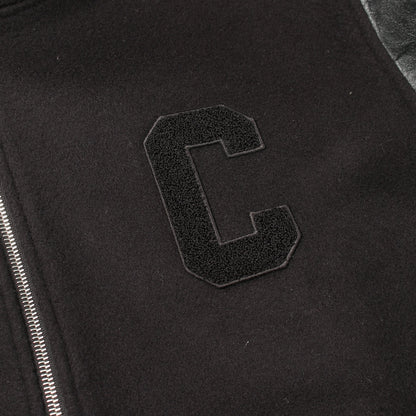 テディジャケット フード付き スタジャン ウール レザー ブラック セリーヌ アウター CELINE