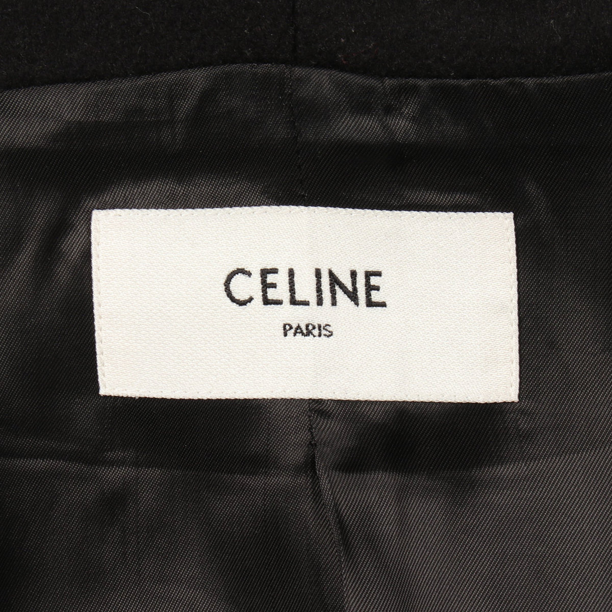 テディジャケット フード付き スタジャン ウール レザー ブラック セリーヌ アウター CELINE
