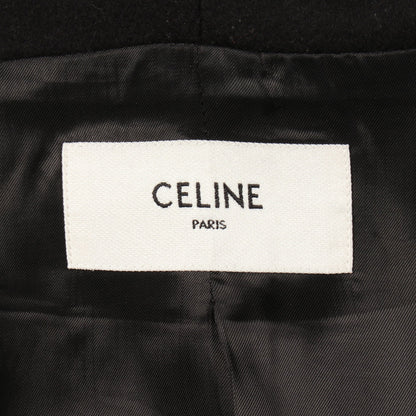 テディジャケット フード付き スタジャン ウール レザー ブラック セリーヌ アウター CELINE
