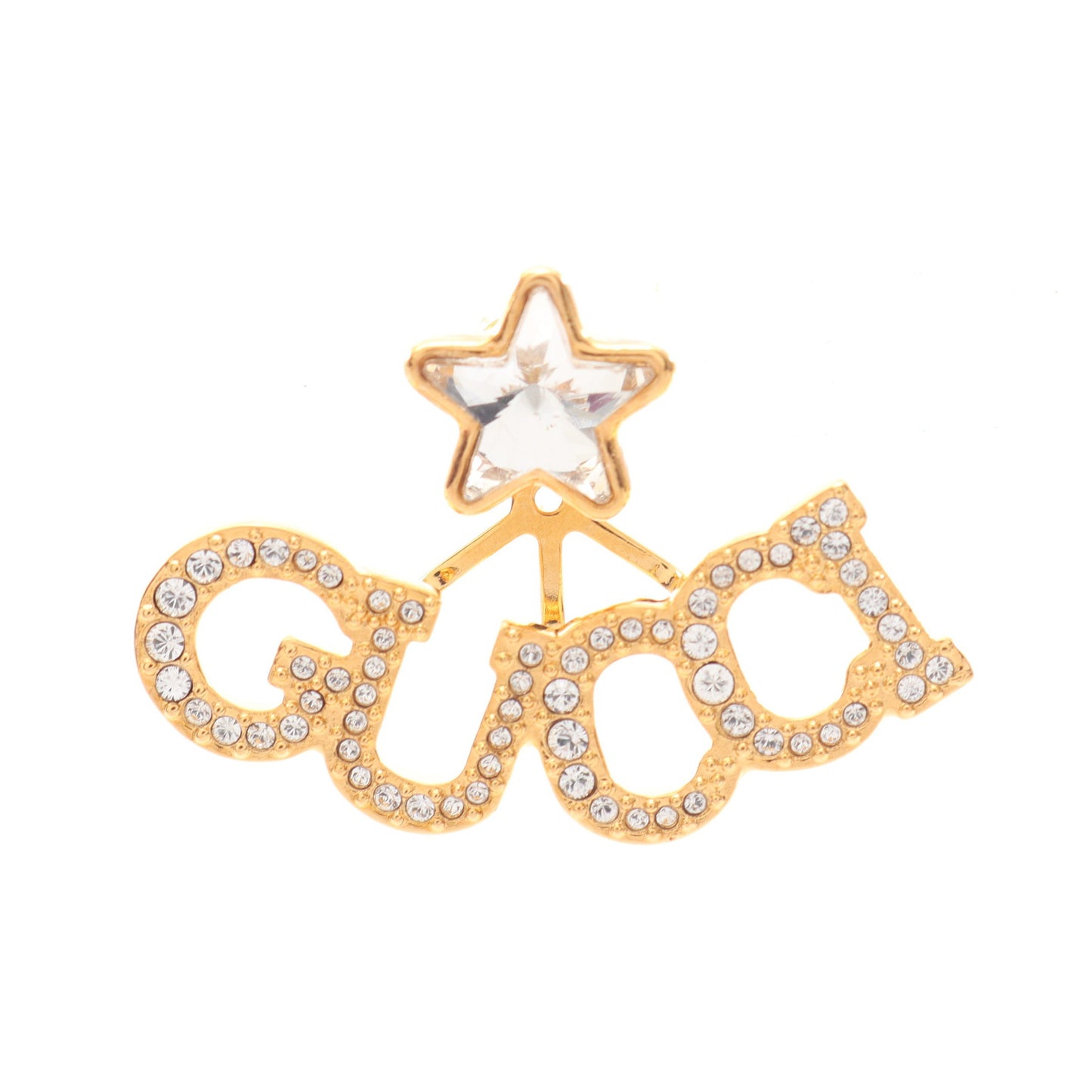 ロゴ 星 ピアス GP ラインストーン ゴールド グッチ