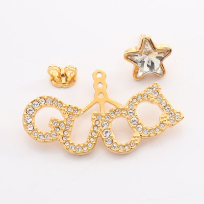 ロゴ 星 ピアス GP ラインストーン ゴールド グッチ