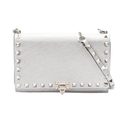ロックスタッズ チェーンウォレット レザー シルバー ヴァレンティノガラヴァーニ バッグ VALENTINO GARAVANI