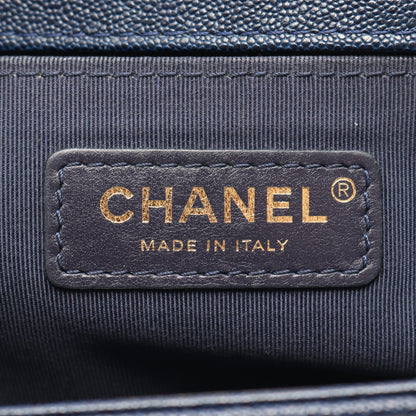 ボーイシャネル チェーンショルダーバッグ キャビアスキン ネイビー ゴールド金具 シャネル バッグ CHANEL
